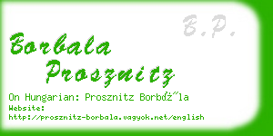 borbala prosznitz business card